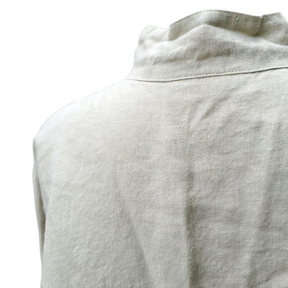 Bryn Walker Light Green Linen Button Down Tunic Top Pockets Lagenlook Sz L - Picture 9 of 15